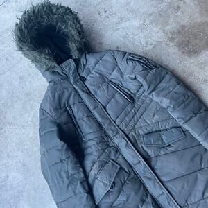 DIESEL FUR COAT GREEN JACKET PUFFER WOMENS 12